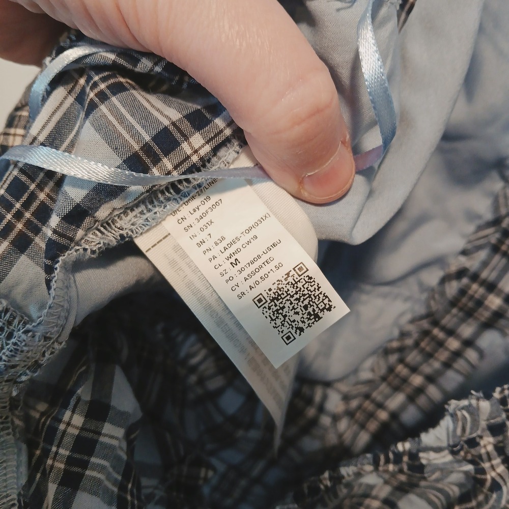 Hollister Med Halter Blue Plaid cottage y2k preppy 100% cotton 70s 90s beach - Picture 5 of 7